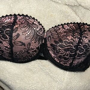FREE** BEAUTIFUL LACEY~strapless bra Sz XS/S + FREE tiny T!!